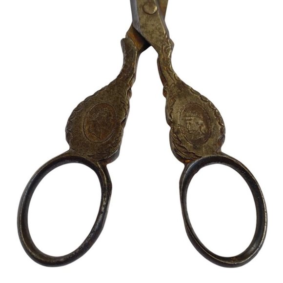 Antique Scissors Stahlwaren P.G. Solingen Royal Cameos Germany Signed - Picture 2 of 6